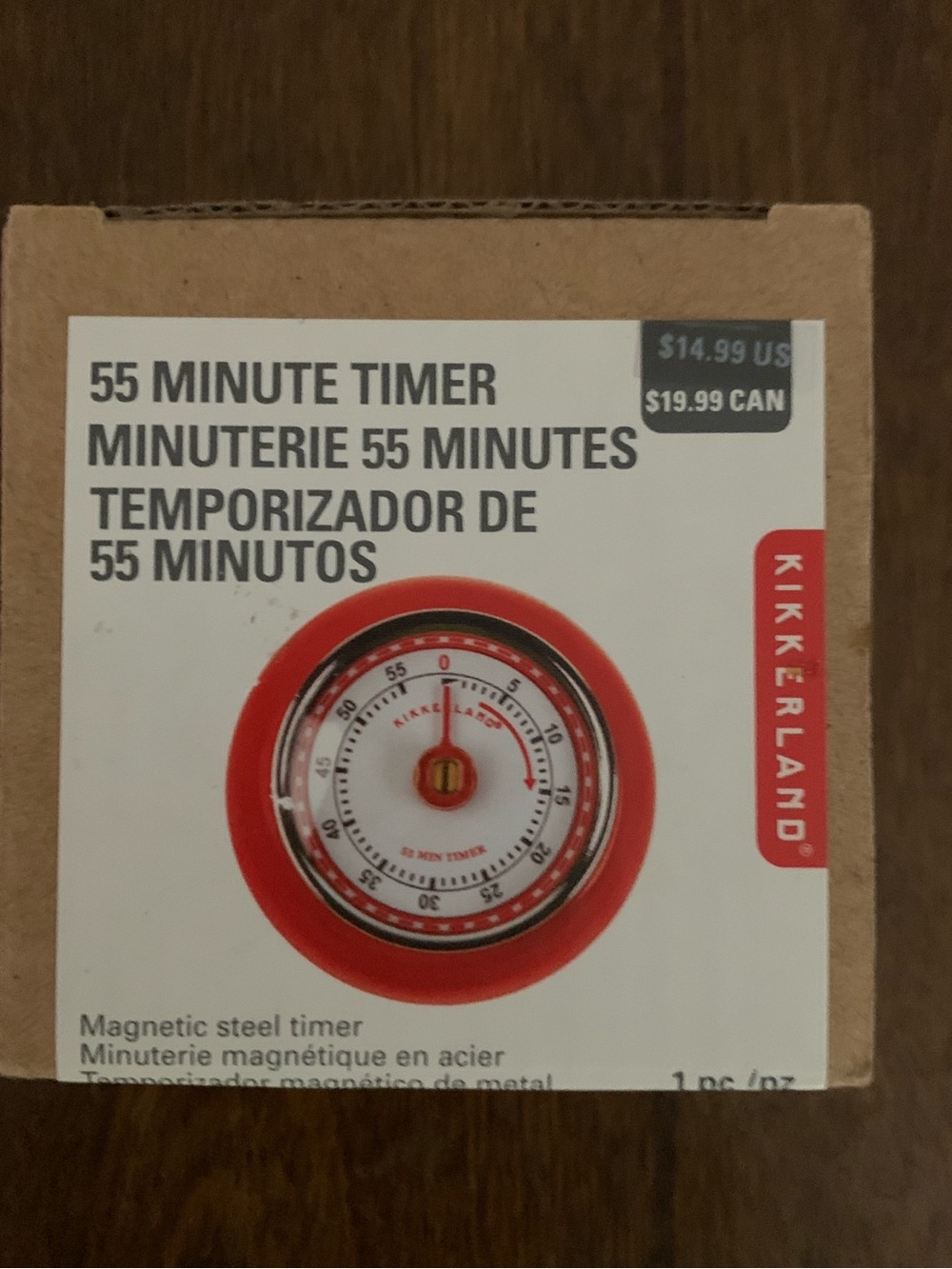 Kikkerland Red Magnetic 55-Minute Kitchen Timer